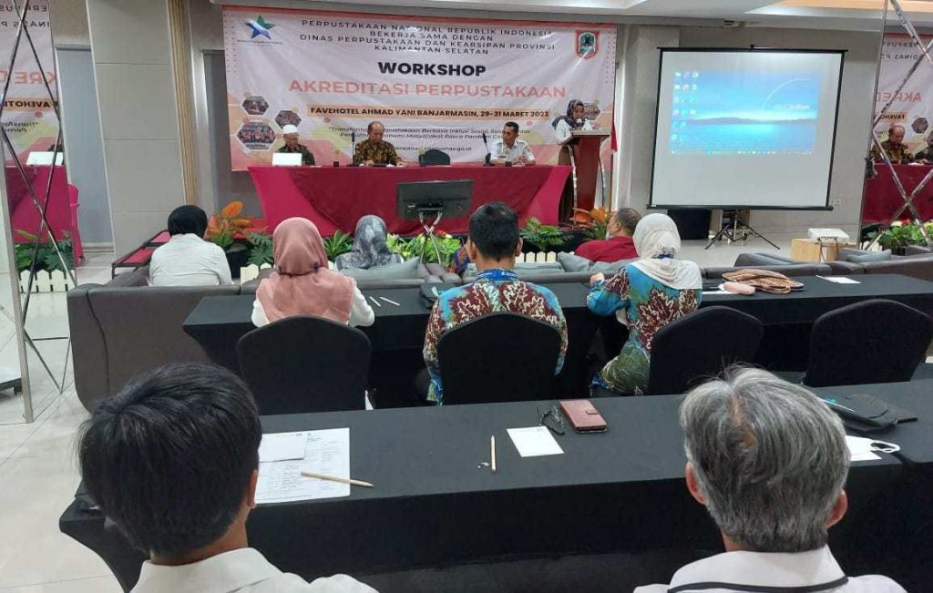 Workshop Akreditasi Perpustakaan Digelar Oleh Dispersip Kalsel Dan Perpusnas RI Gelar