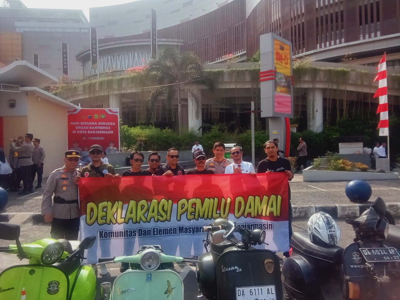 Deklarasi Damai Pemilu 2024 Digelar Polresta Banjarmasin Usai Apel