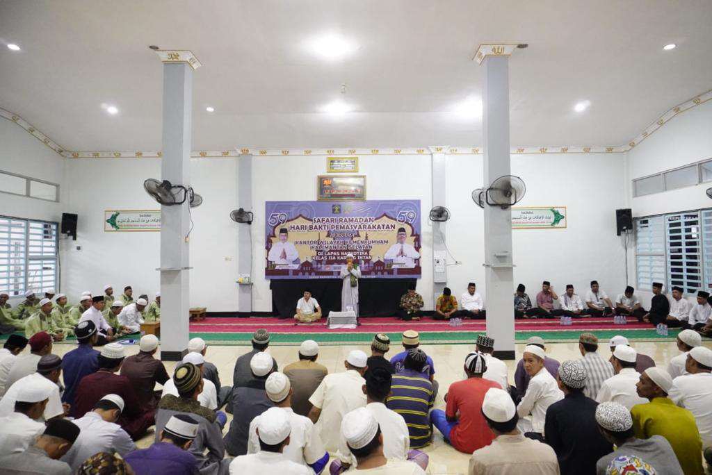 Ratusan Warga Binaan Lapas Narkotika Karang Intan Ikuti Safari Ramadhan Kanwil Kemkumham Kalsel