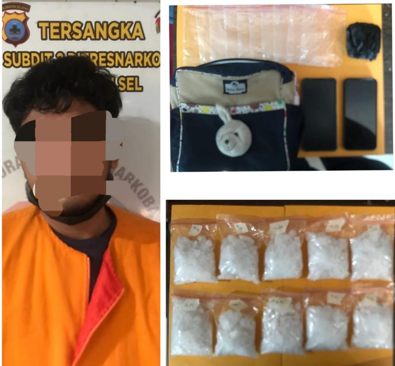 Amankan 1 Kilogram Sabu, Ditresnarkoba Polda Kalsel Ungkap Jaringan Narkotika Antar Provinsi