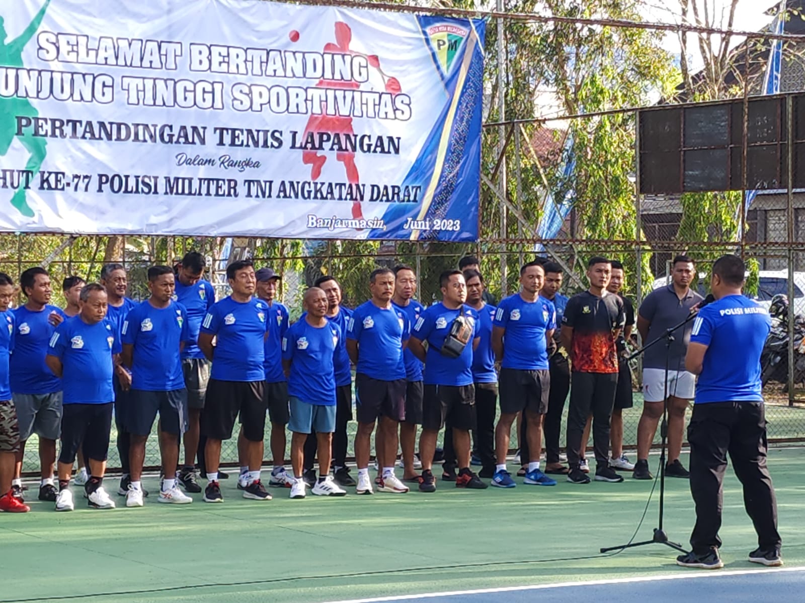 Penutup Rangkaian HUT Ke-77 POM TNI AD, Denpom VI/2 Banjarmasin Gelar Lomba Tenis Lapangan