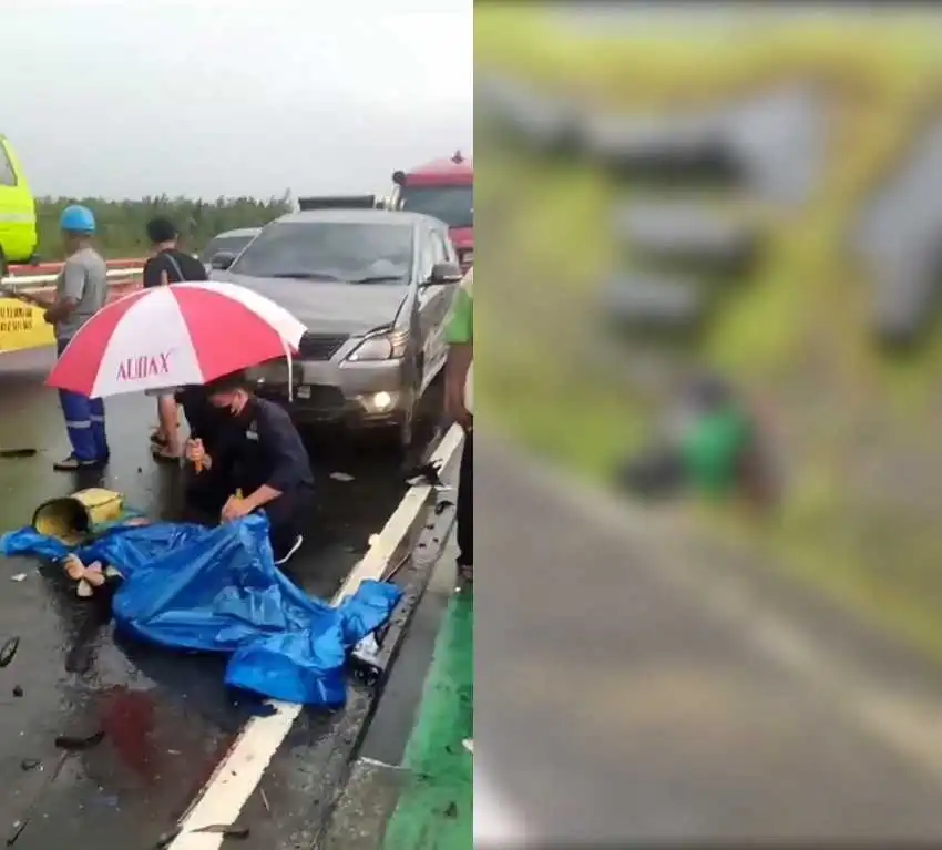 Laka Maut di Jembatan Tumbang Nusa, Korban Terpental dan Motor Tergencet Mobil