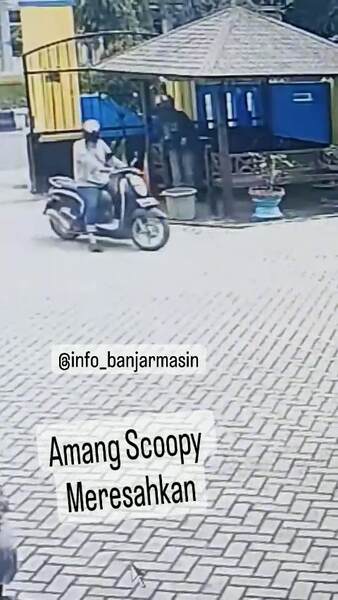 Aksi “Amang Scoopy” Curi Helm Tiga Kali Terekam Kamera CCTV