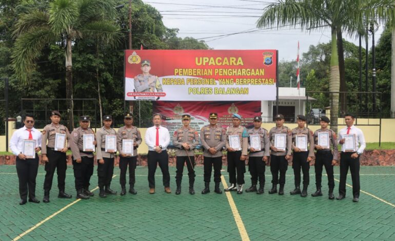 12 Personil Polres Balangan Berprestasi Raih Penghargaan