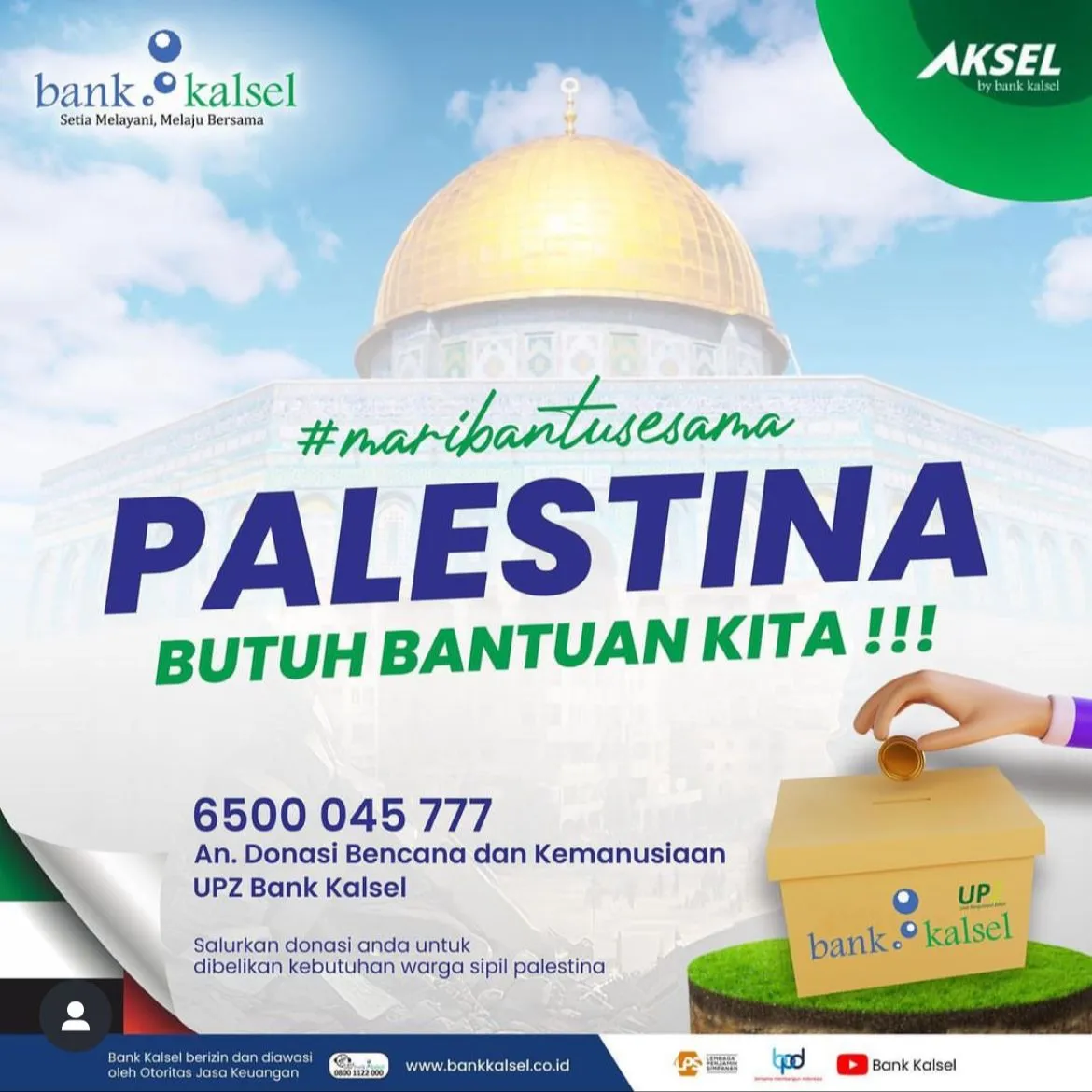 UPZ Bank Kalsel Buka Donasi untuk Para Korban di Palestina