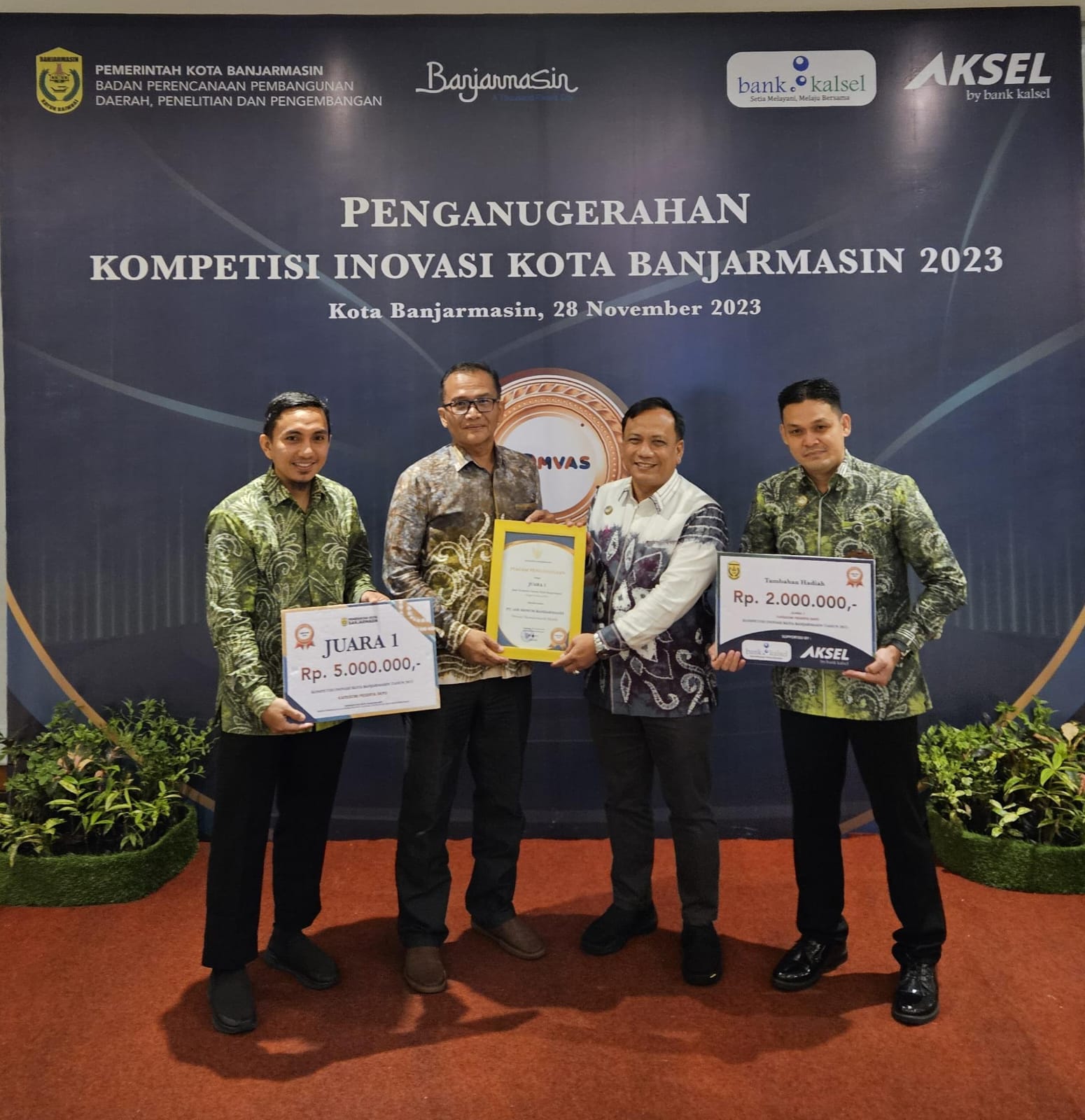 PAM Bandarmasih Raih Juara I dalam Komvas Kota Banjarmasin Tahun 2023