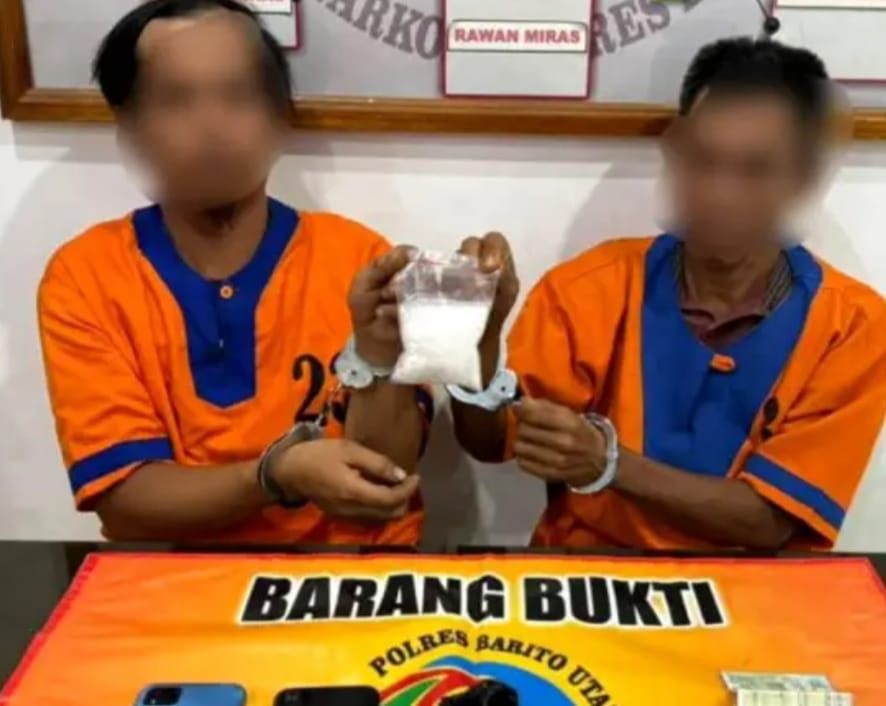 Dua Bandar Sabu asal Barsel Diamankan di Warung , Polisi Gagalkan 101,44 Gram Sabu Beredar di Barut 