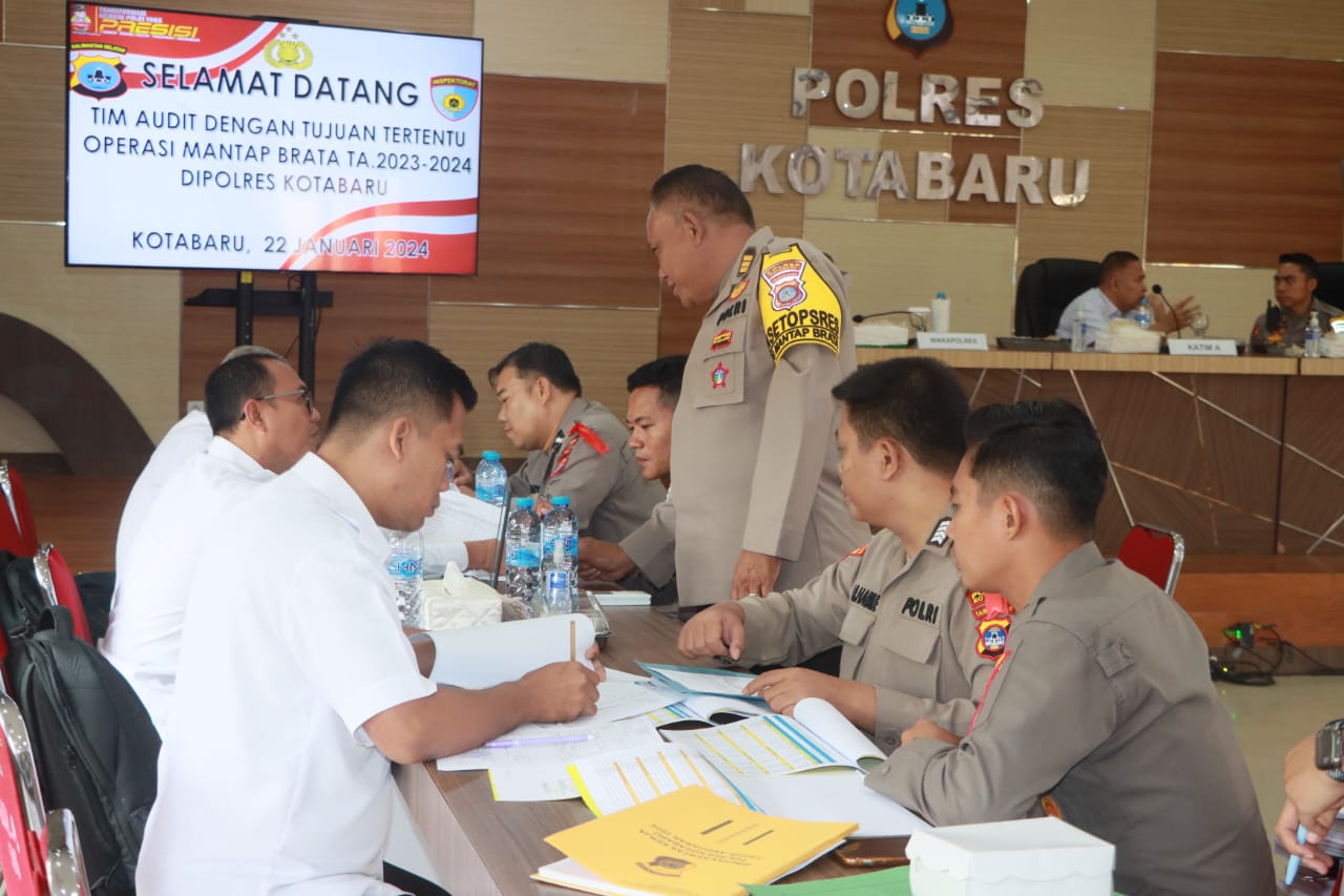 Itwasda Polda Kalsel Audit Operasi Mantab Brata Polres Kotabaru