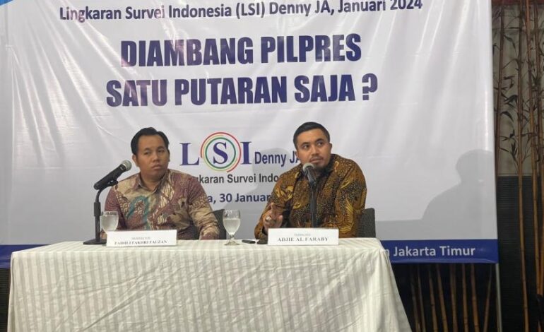 Lingkaran Survei Indonesia (LSI) Denny JA, memaparkan hasil survei terbaru mereka.