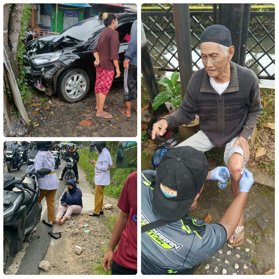Dua Korban Luka Parah Akibat Laka Beruntun di Jalan Veteran Banjarmasin