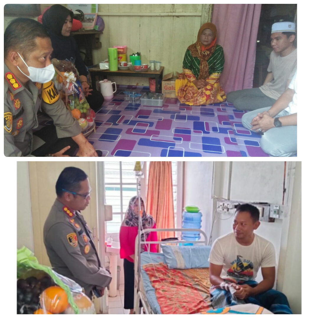 Bentuk Kepedulian Terhadap Para petugas KPPS, KapolrestaJenguk Petugas KPPS yang Sakit