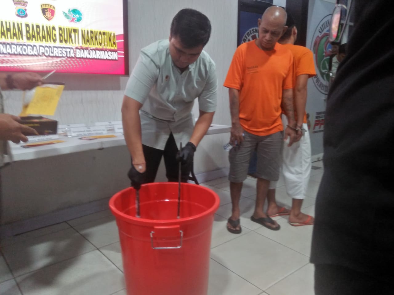 Ratusan Gram Barang Bukti Narkotika Dimusnahkan Polresta Banjarmasin