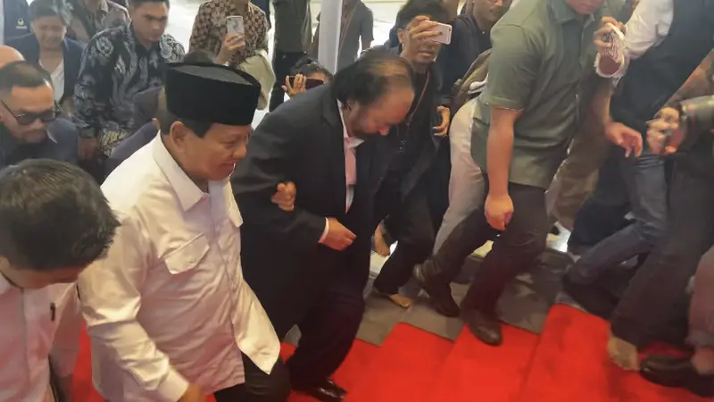 Prabowo Subianto Temui Surya Paloh di NasDem Tower