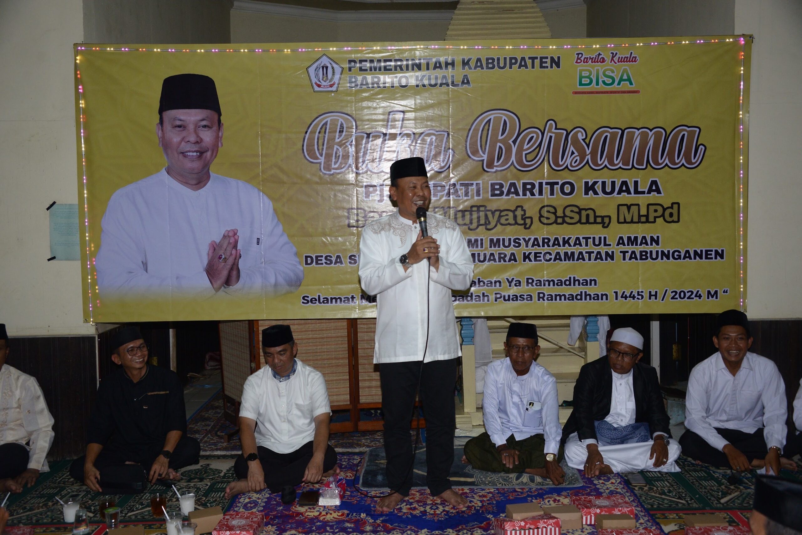 Awali Safari Ramadhan 1445 H PJ.Bupati Mujiyat Sambangi Desa Sungai Telan Muara
