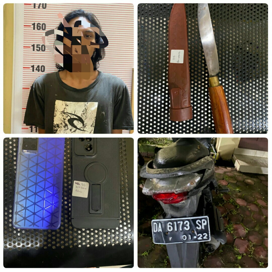 Pelaku Curas Ponsel dengan Senjata Tajam Dibekuk Warga di Banjarmasin