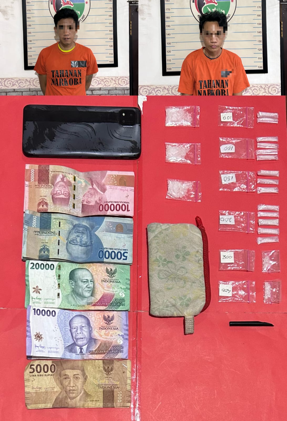Geledah Rumah di Labuan Amas Utara, Polres HST Sita 19 Paket Sabu dan Amankan Dua Warga