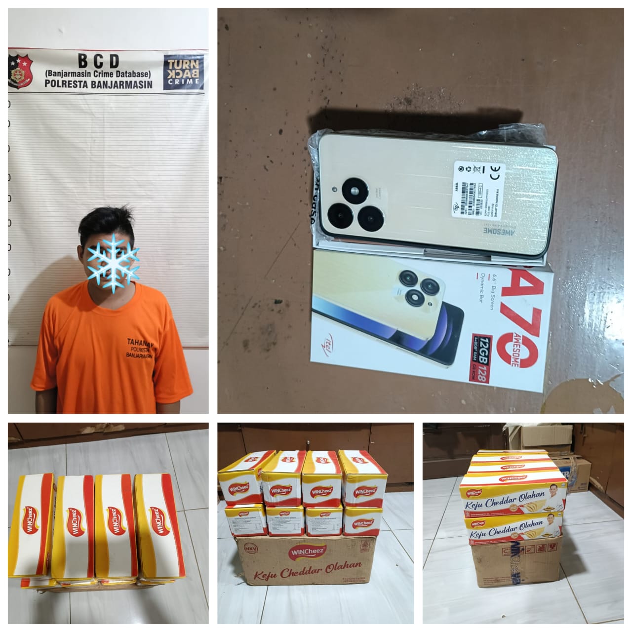 Satu Pencuri Keju yang Beraksi di Gudang Veteran Banjarmasin Ditangkap, Dua Buron