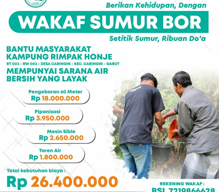 *Wakaf Sumur Bor* *Memberi Kehidupan Abadi | Berbagi Berkah | Mengalirkan Harapan*
