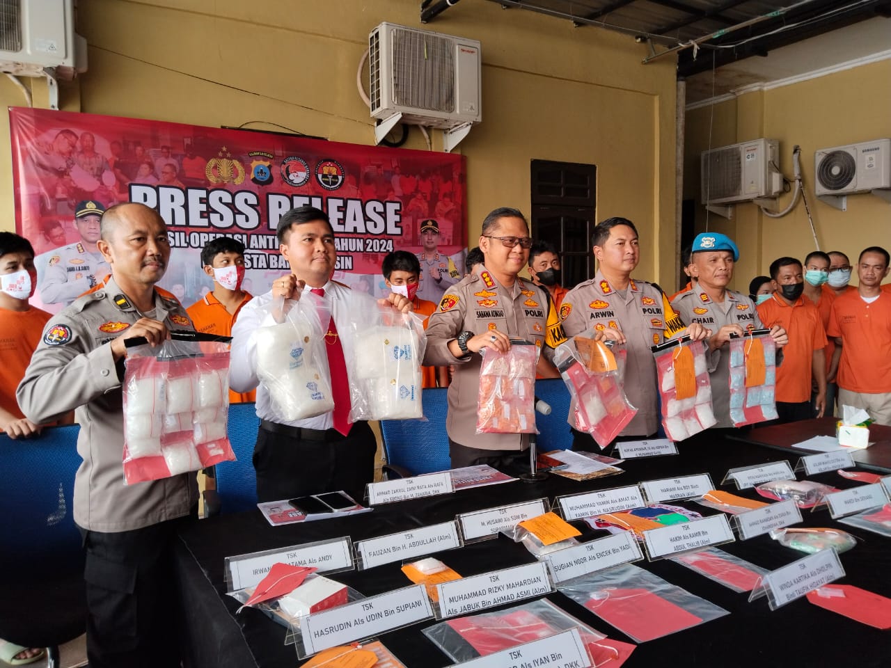 Operasi Antik Intan, Polresta Banjarmasin Amankan 28 Tersangka dan 6,7 Kg Sabu