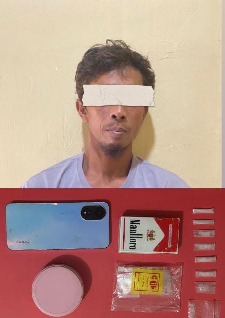 RD Warga Tanjung Sari Ketangkap Simpan 8 Paket Narkotika Sabu