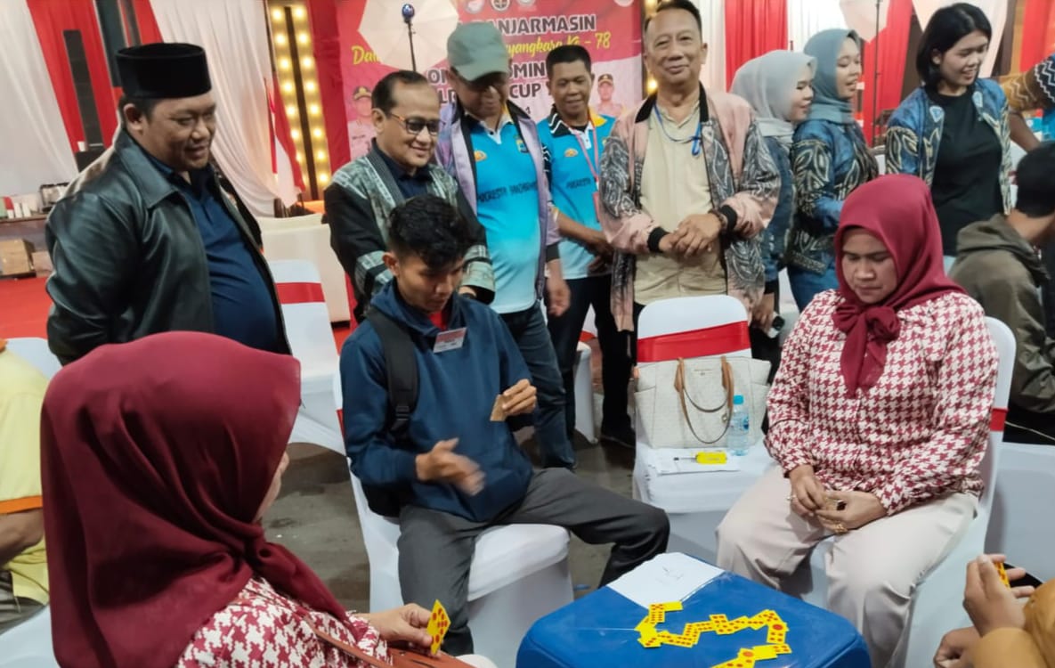 Ratusan Peserta Lomba Domino Meriahkan HUT ke-78 Bhayangkara di Mapolresta Banjarmasin