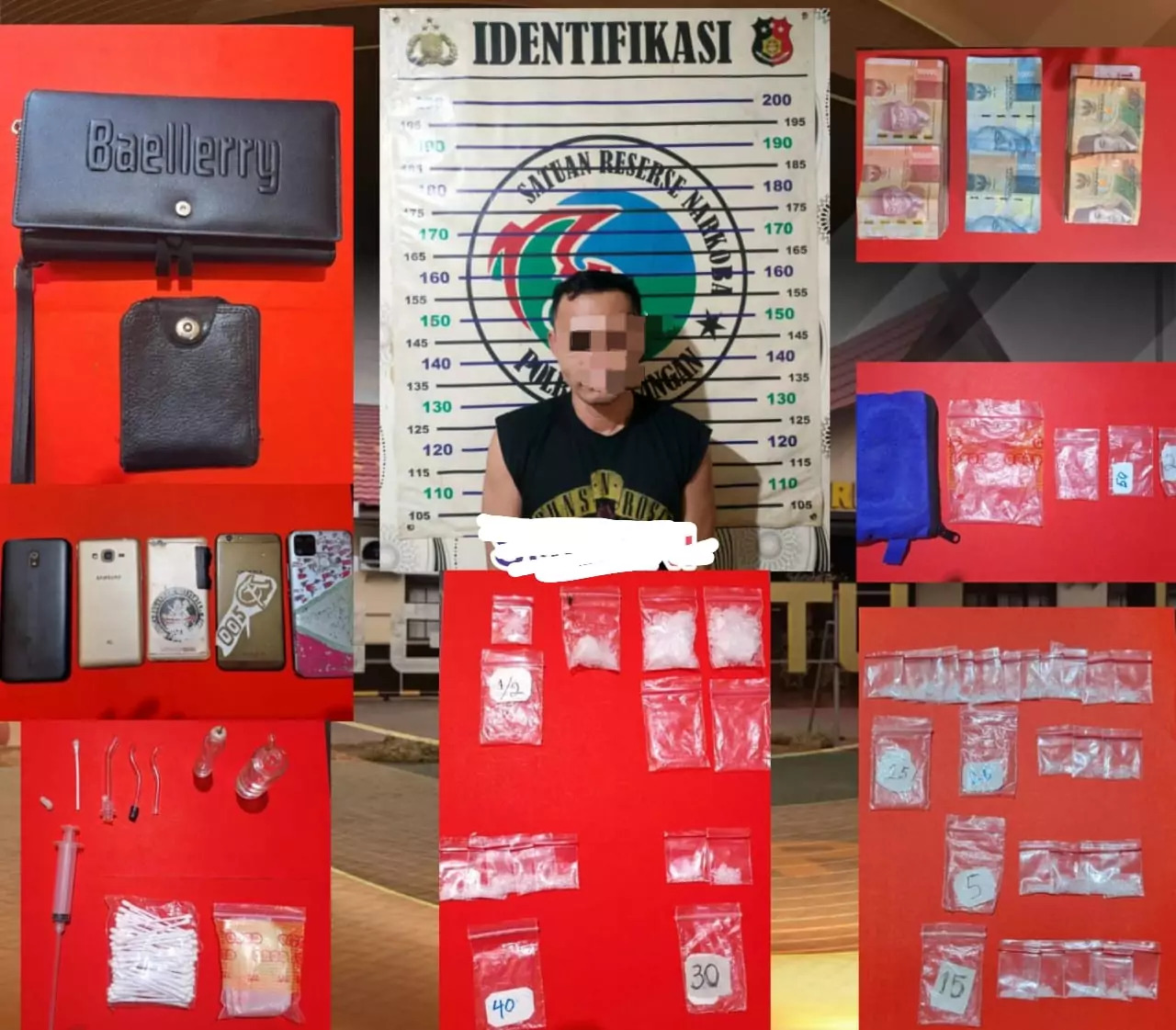 Polres Balangan Bekuk Seorang Pengedar, Temukan 35 Paket Sabu