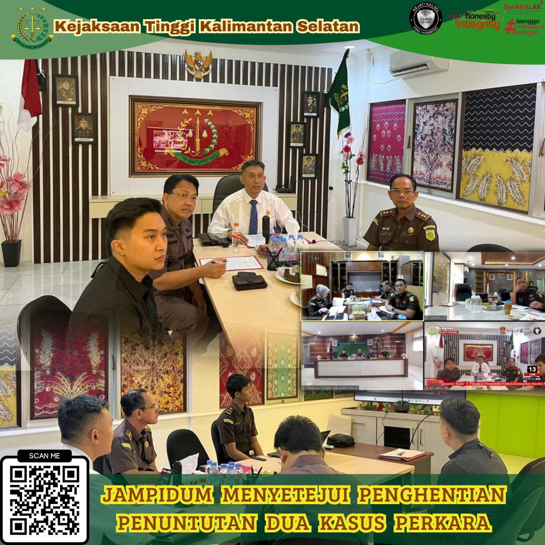 Jampidum Kembali Setujui Penghentian Penuntutan Dua Kasus Perkara RJ di Wilayah Kejati Kalsel