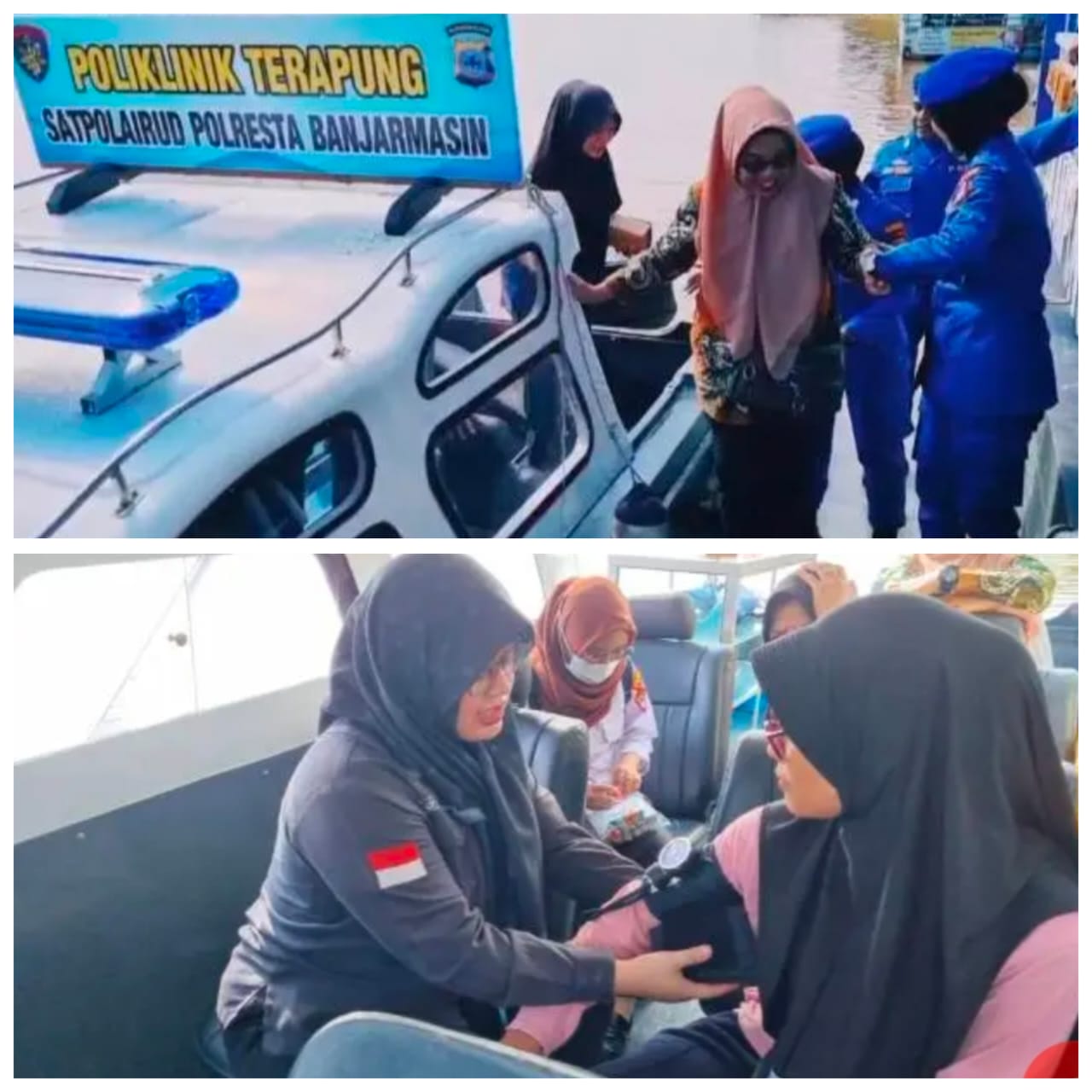 Poliklinik Terapung Satpolairud Banjarmasin Sambangi Warga Bantaran Sungai