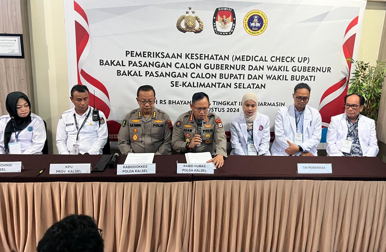Biddokkes Polda Kalsel Lakukan Pemeriksaan Kesehatan Bagi Bakal Calon Gubernur dan Wakil Gubernur