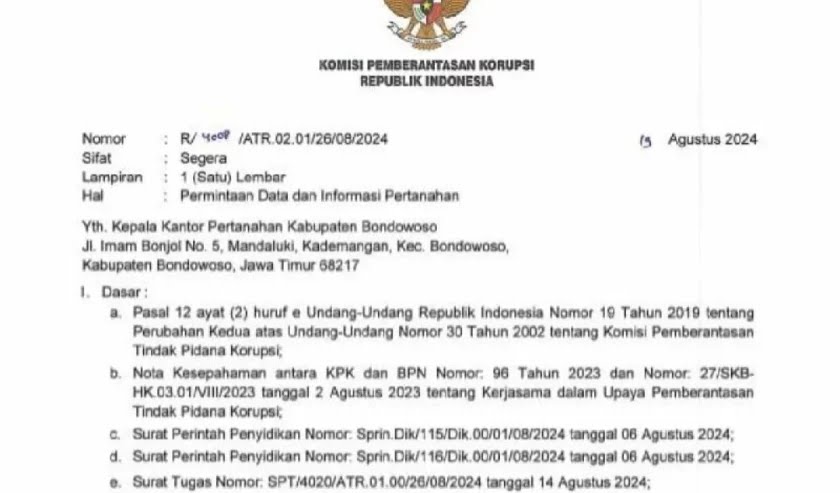 KPK Belum Pastikan Kebenaran Bupati Situbondo Tersangka Dugaan Korupsi