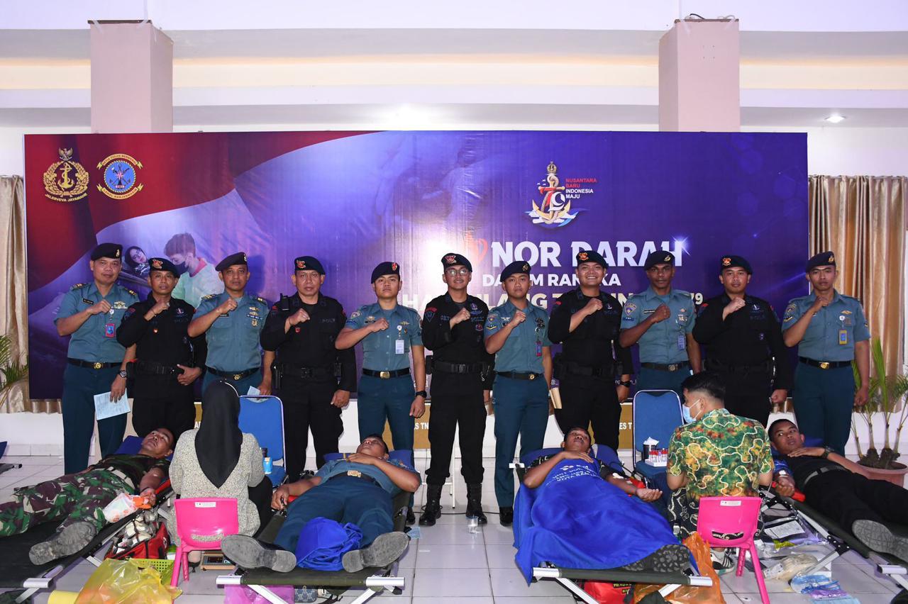 Gandeng PMI, Lanal Banjarmasin Gelar Donor Darah Sambut HUT TNI AL Ke-79