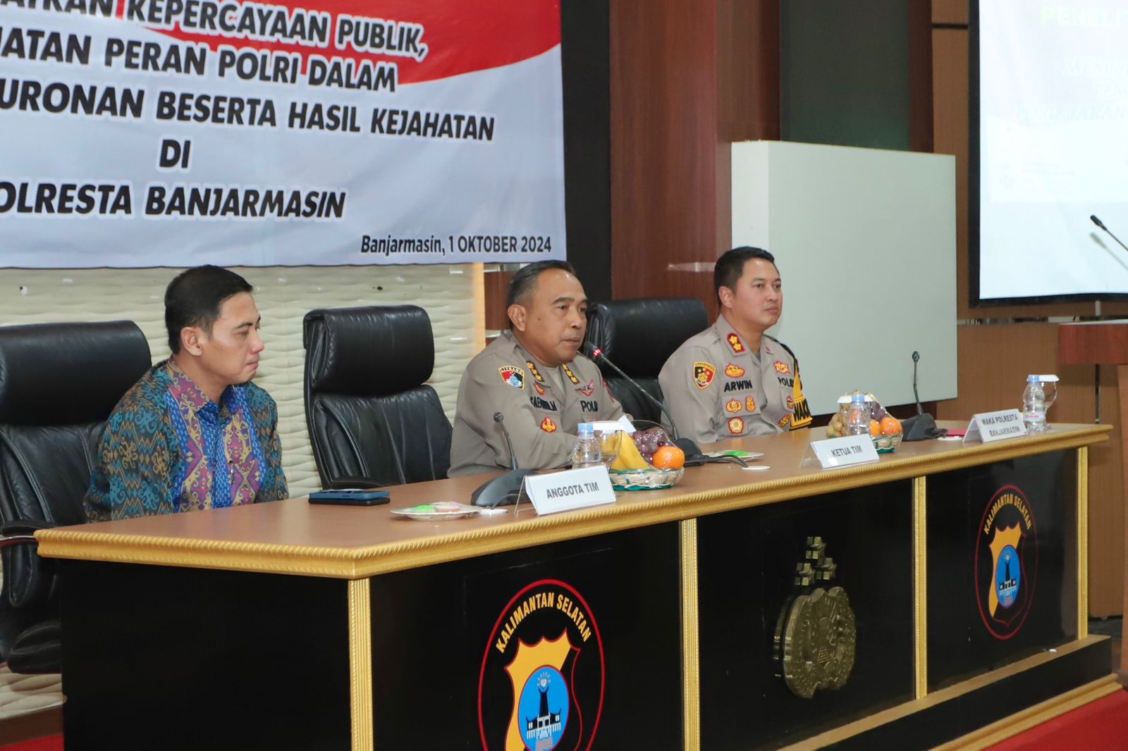 Puslitbang Polri Teliti Kinerja Penyelesaian Kasus di Banjarmasin