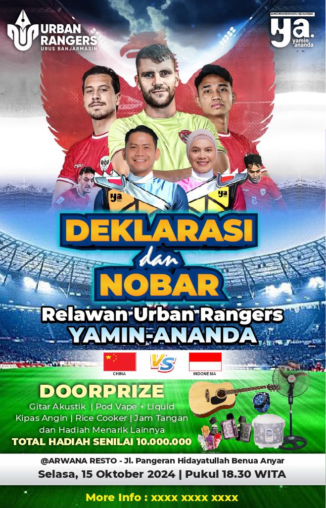 Dukung Pasangan Yamin-Ananda, Urban Rangers Gelar Deklarasi dan Nobar di Banjarmasin