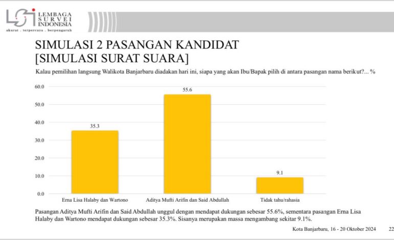 Survei Akhir LSI: Aditya-Habib Abdullah Unggul Telak Atas Lisa-Wartono