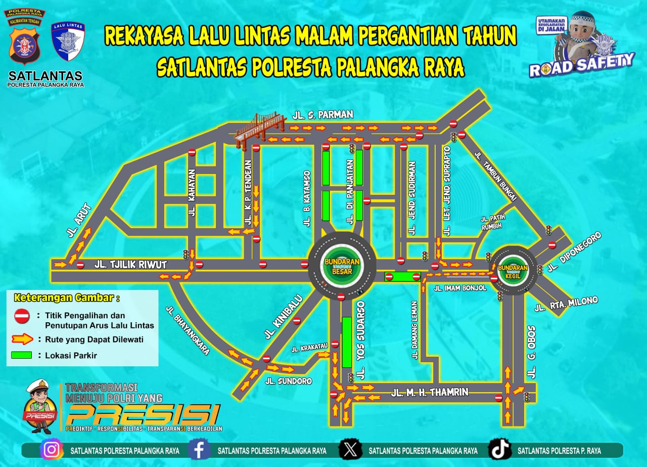Rekayasa Lalin Saat “Pesta di Tanah Berkah” di Bundaran Besar Palangkaraya