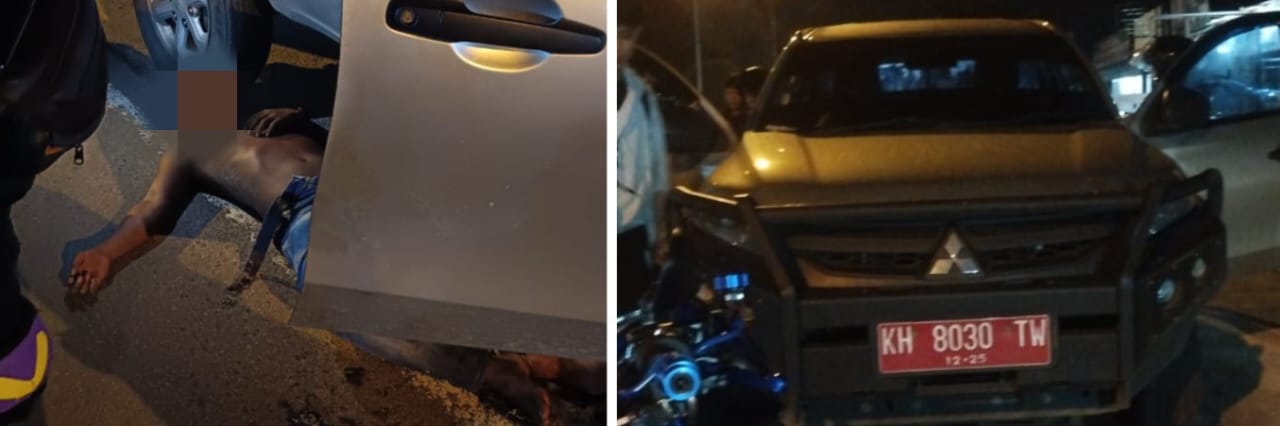 Pengendara Mobil Dinas Diduga Mabuk, Terbaring Di Kolong Mobil