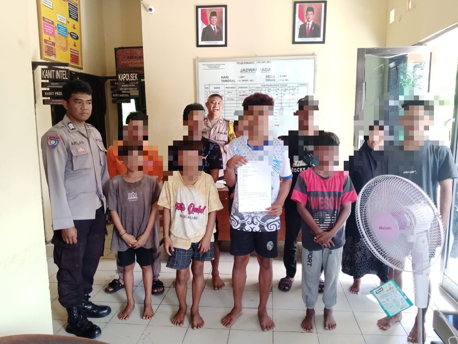 Polsek Sebangau Amankan Lima Anak Diduga Pakai Lem Fox