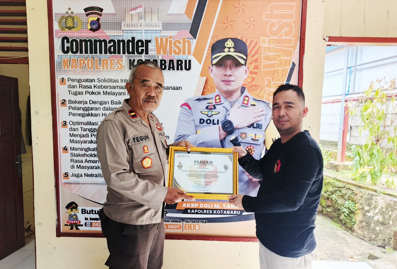 Polsek Pulau Sembilan Terima Penghargaan Dari Panwascam