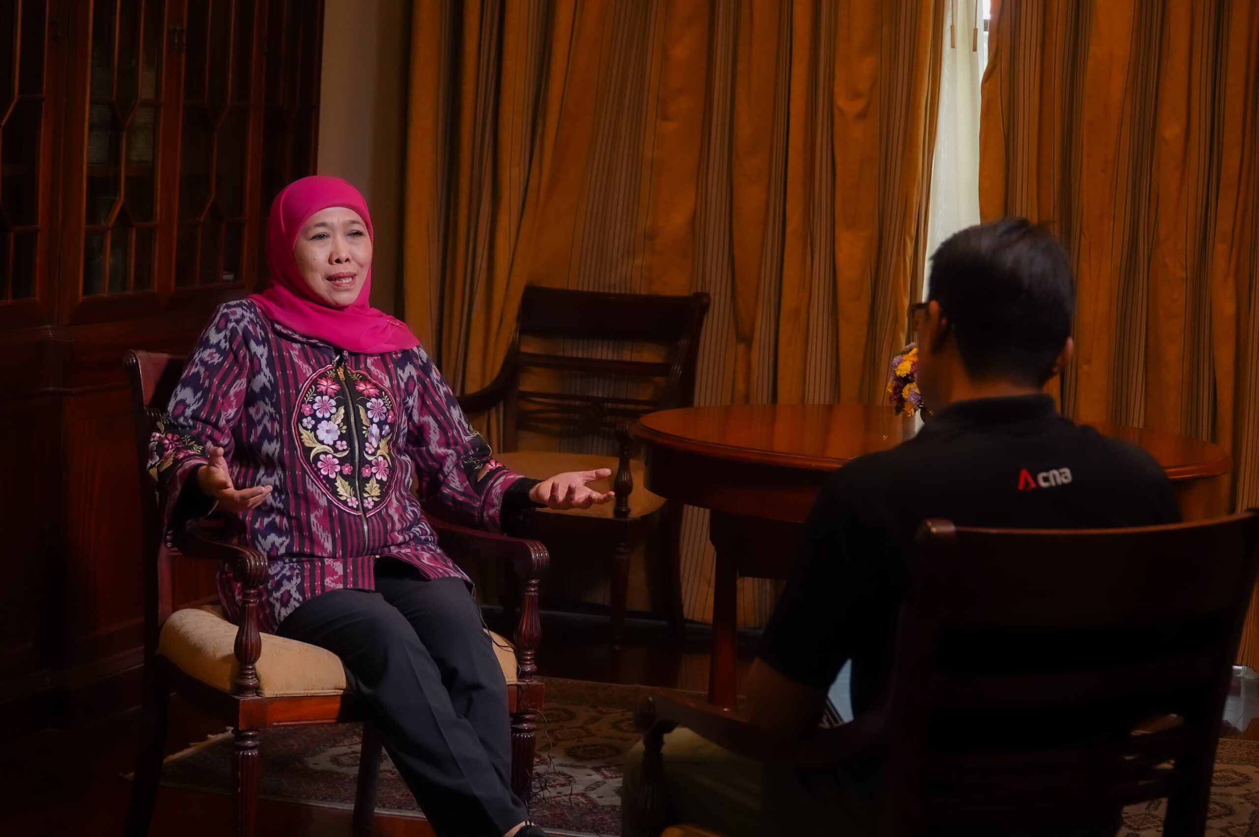 Diwawancara CNA Singapura, Khofifah Ungkap Jatim Gerbang Baru Nusantara