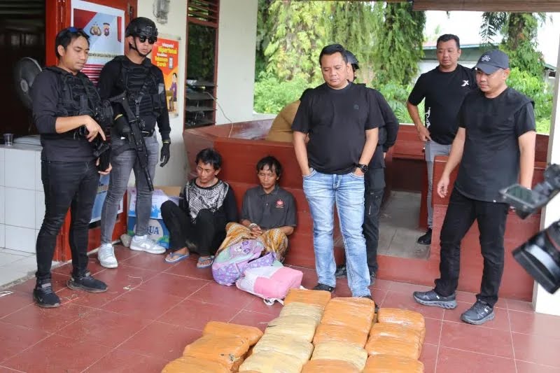 Satgas NIC Gagalkan Peredaran 74 Kg Ganja Dalam Empat Karung