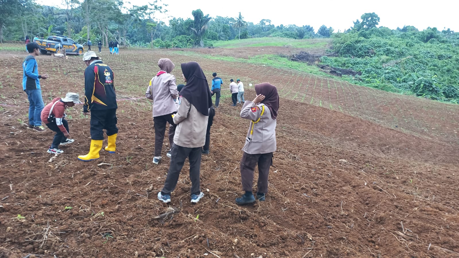 Pelajar Dukung Penanaman Jagung di Sarang Tiung