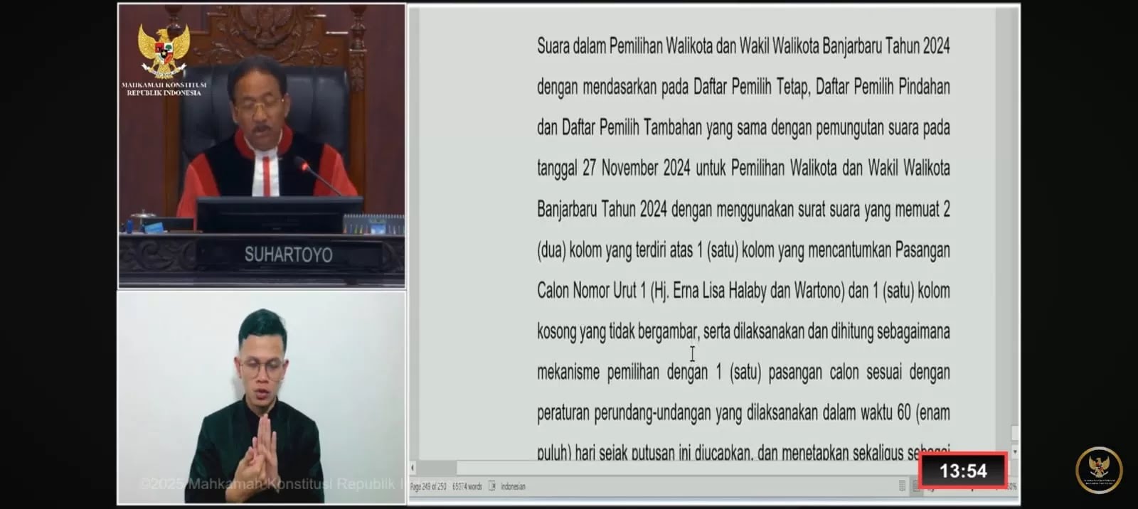 MK Putuskan Pemungutan Suara Ulang Pilkada Banjarbaru
