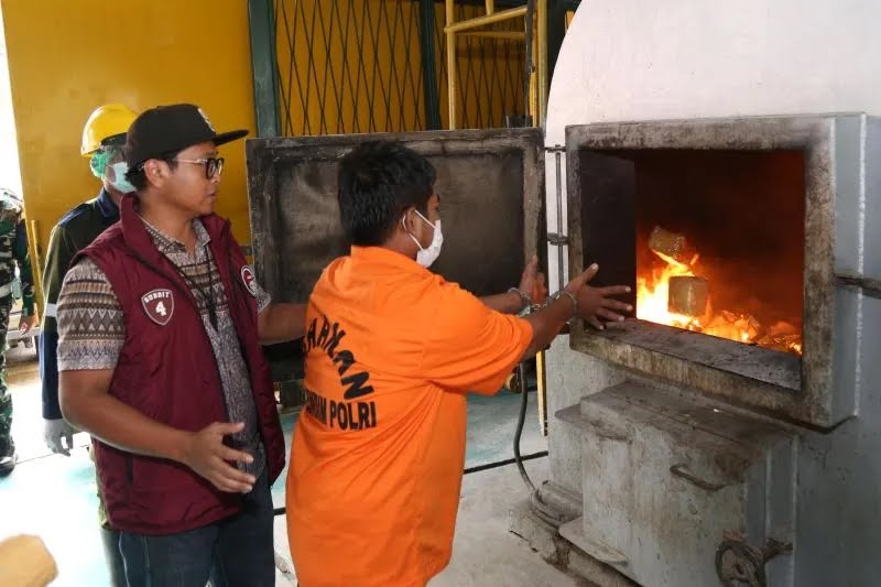 Bareskrim Polri Musnahkan Barang Bukti 120 Kg Sabu