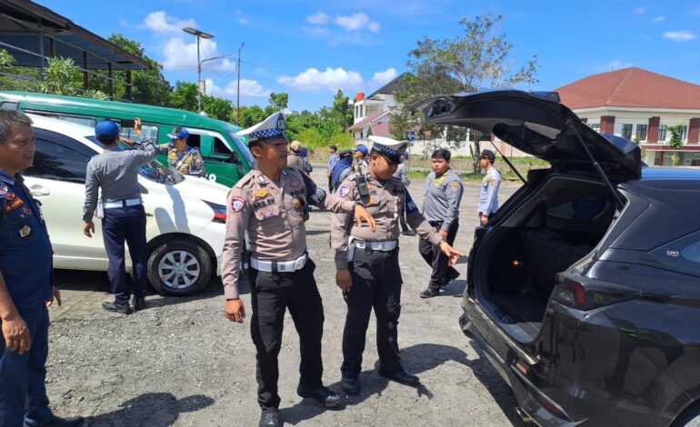 Polantas dan Dishub Kotabaru Gelar Ramp Check Kendaraan Jelang Lebaran