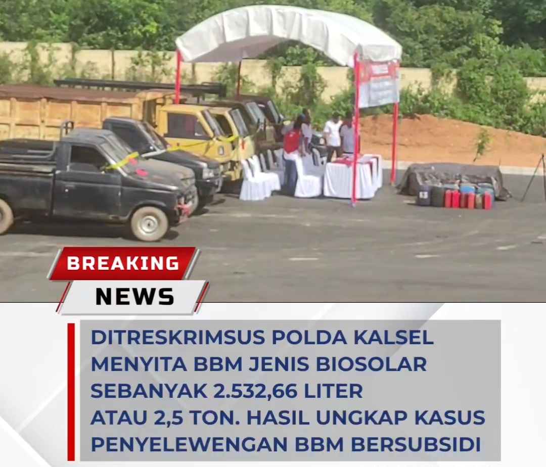 DITRESKRIMSUS POLDA KALSEL SITA BBM JENIS BIOSOLAR SEBANYAK 2.532 LITER