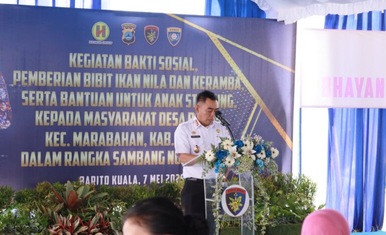 Wabup Barito Kuala Apresiasi Baksos Sambang Nusa Presisi di Desa Bagus