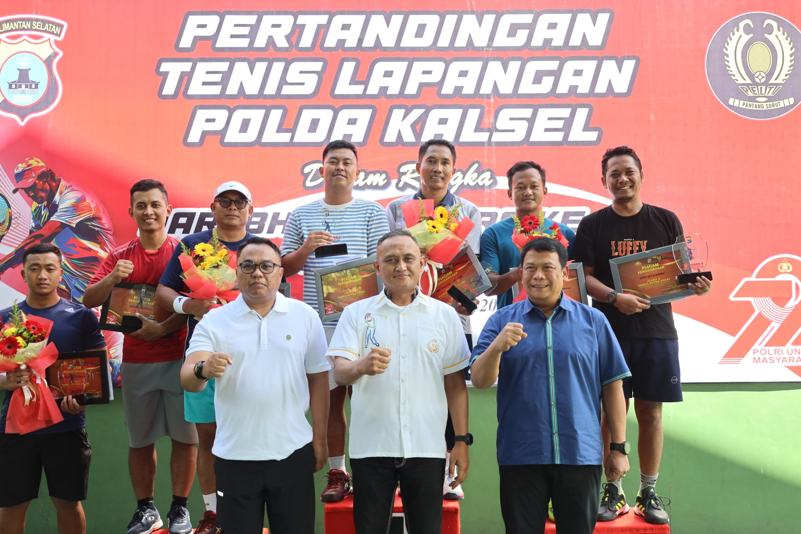 Ini Pemenang Tenis Lapangan Polda Kalsel HUT ke-79 Bhayangkara