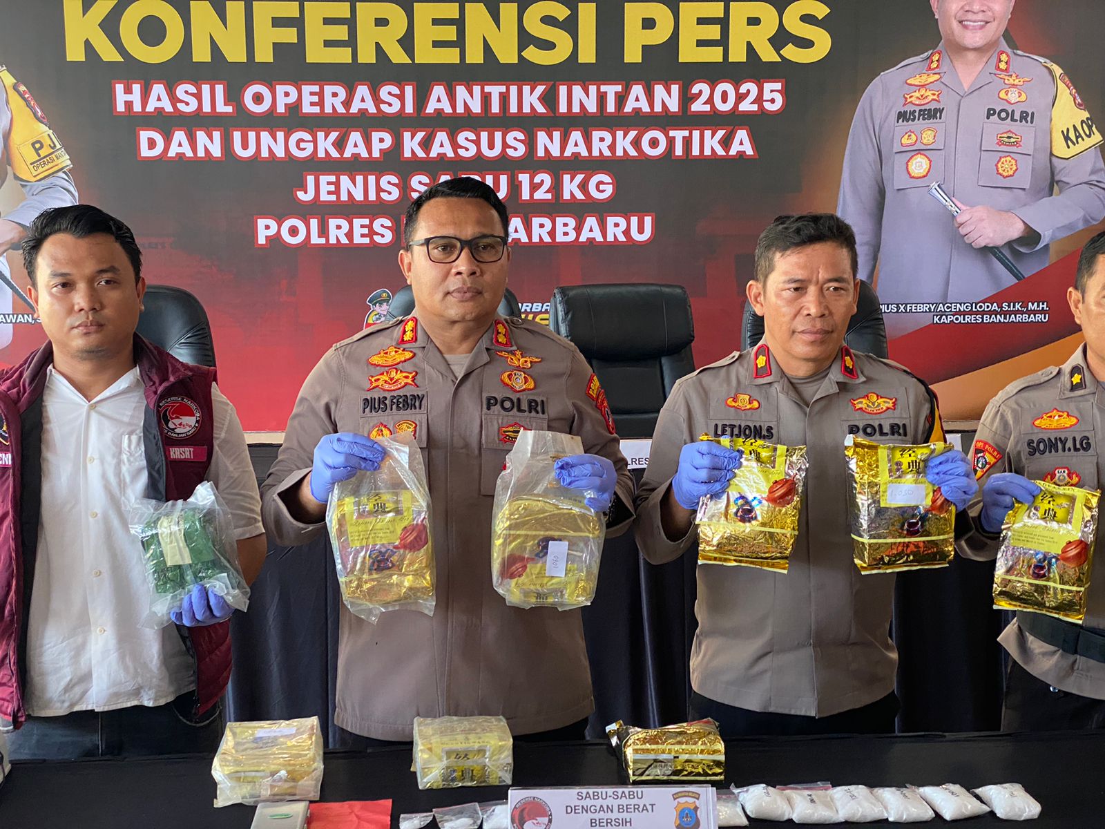 Satresnarkoba Polres Banjarbaru Gagalkan Peredaran 12 Kg Sabu Jaringan Fredy Pratama