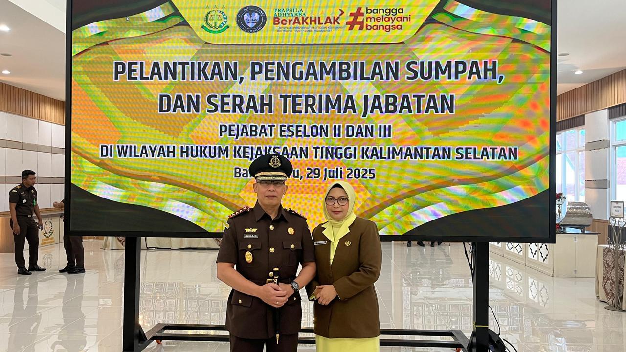 Komitmen Tingkatkan Pelayanan, Eko Riendra Wiranto Jabat Kajari Banjarmasin