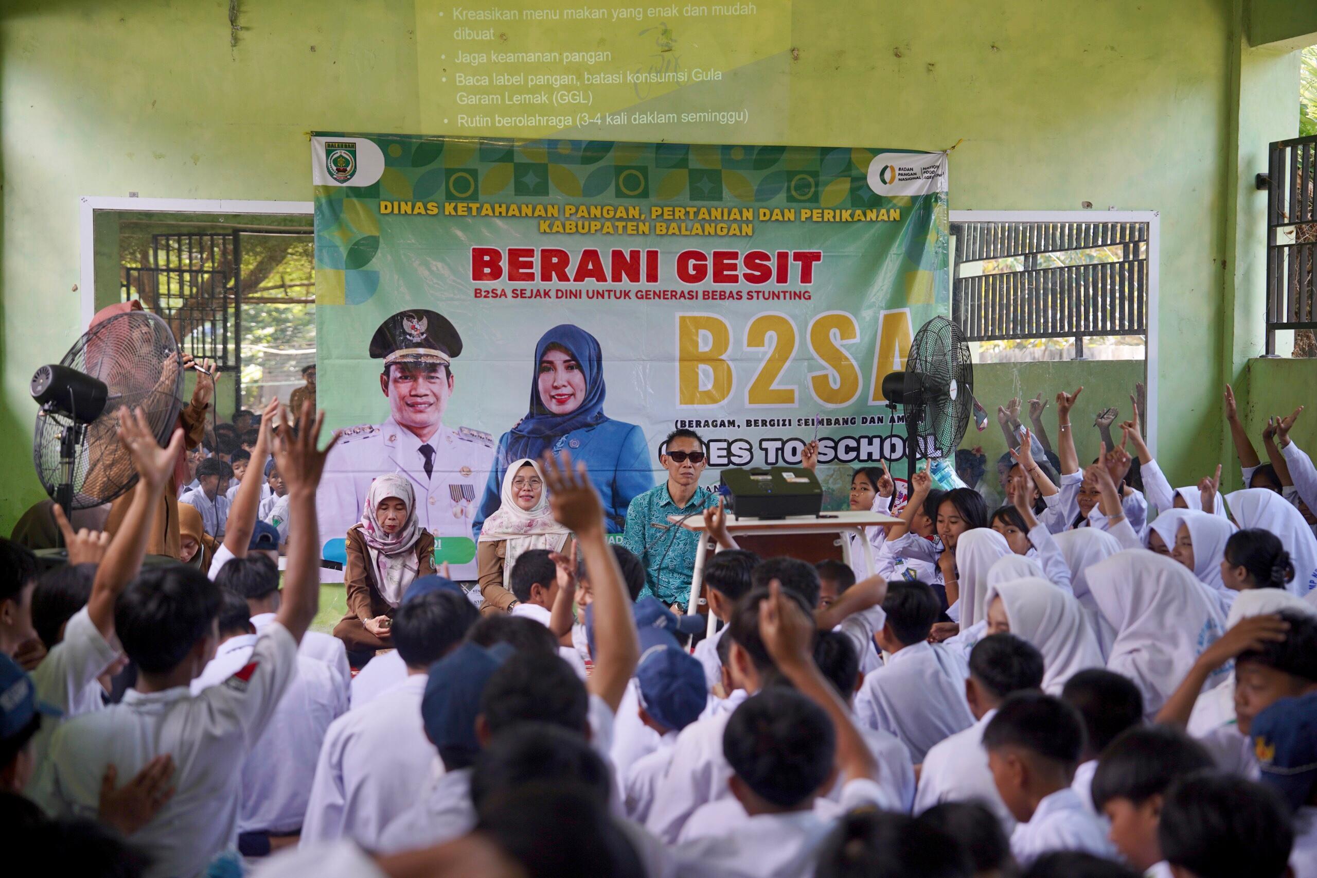 Dorong Pola Konsumsi Sehat, DKP3 Balangan Gelar Edukasi B2SA di SMP Negeri 2 Awayan